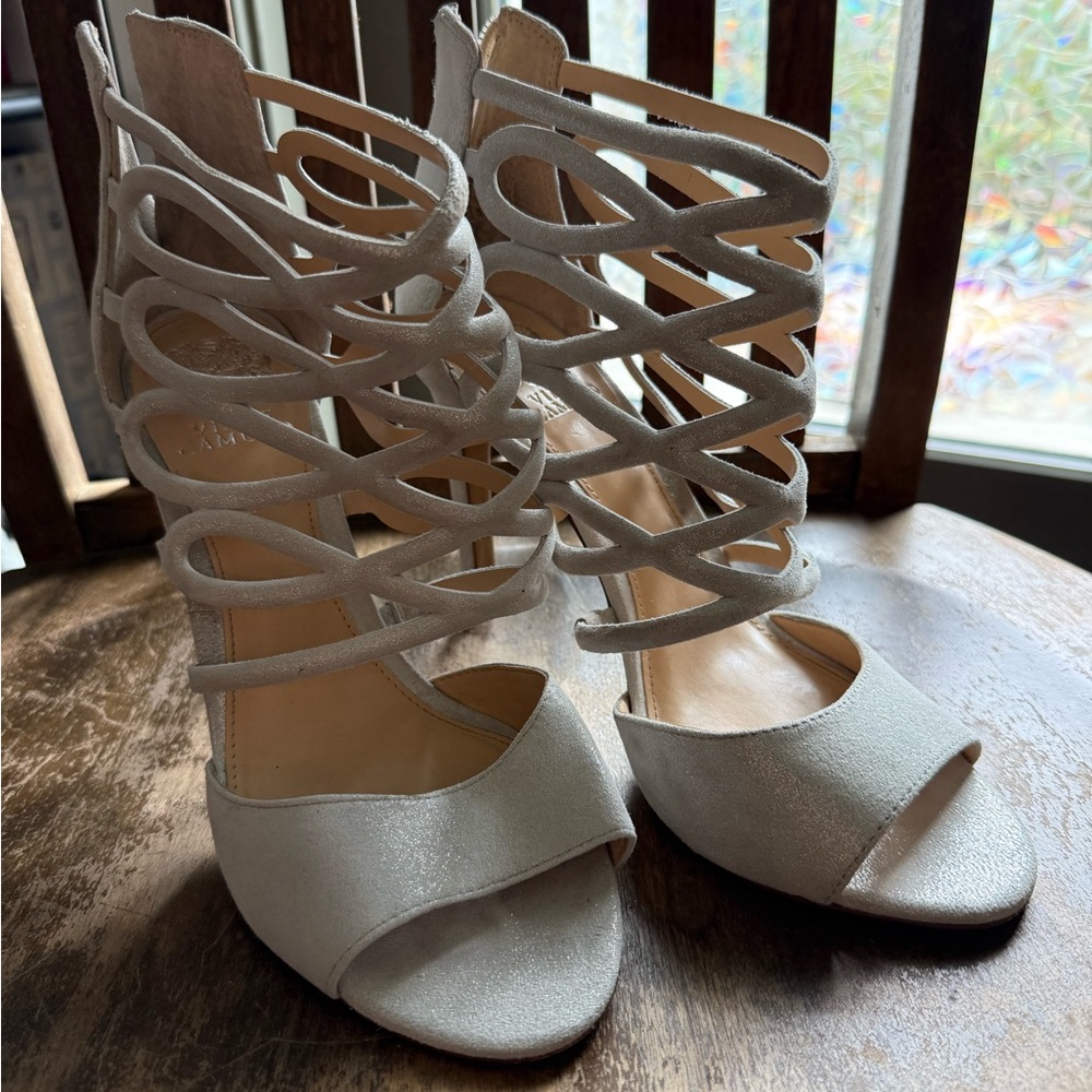 Vince Camuto White Strappy Heels